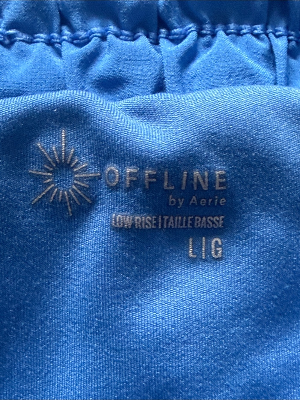 Aerie Offline Hot Stuff Low Rise Blue shorts - size large - Picture 3 of 5